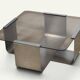Brushed steel and smoked glass coffee table, by François Monnet – 1970s