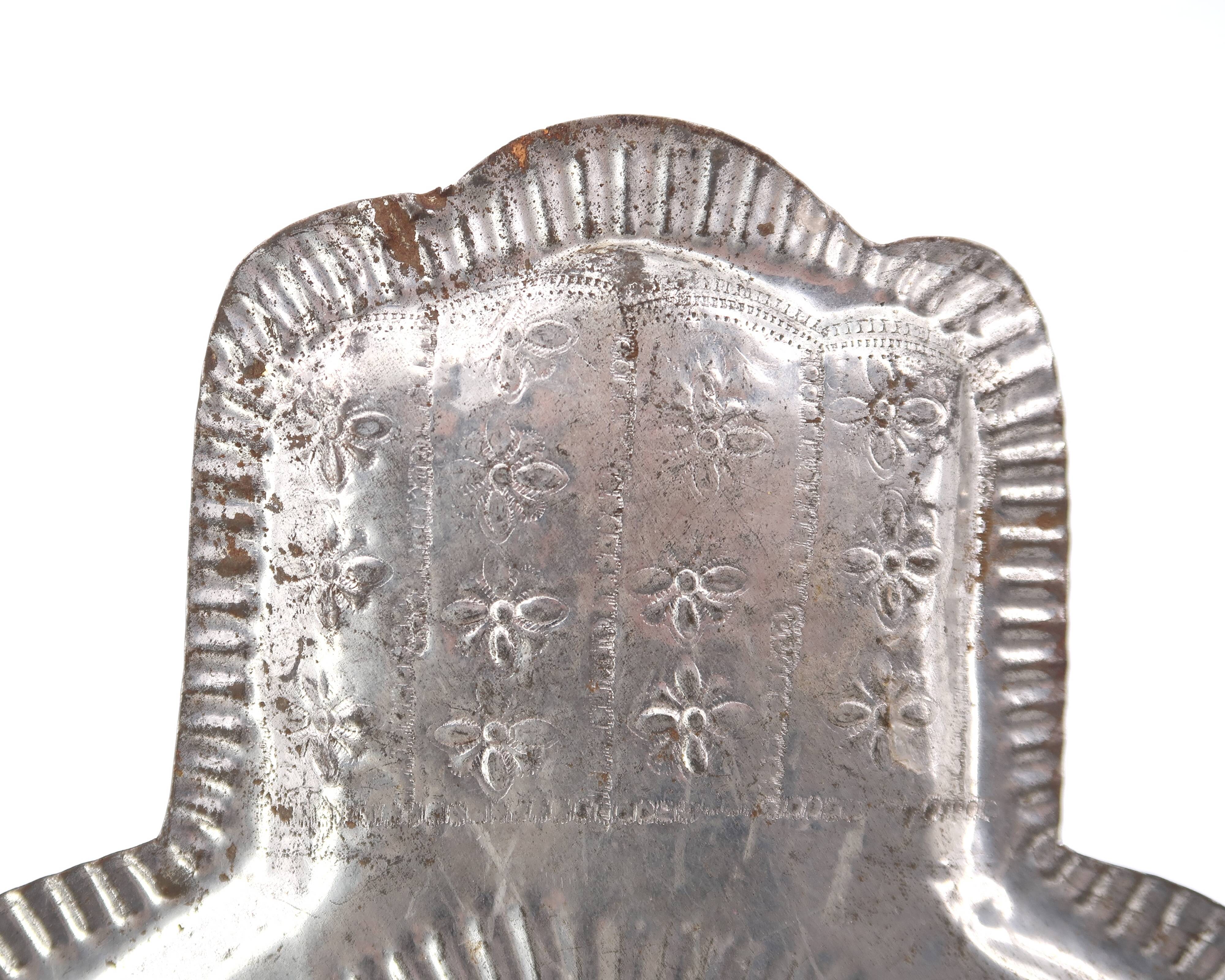 Moroccan metal mirror in the shape of a hand, 1970s