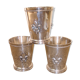 3 silver cups, lily flower