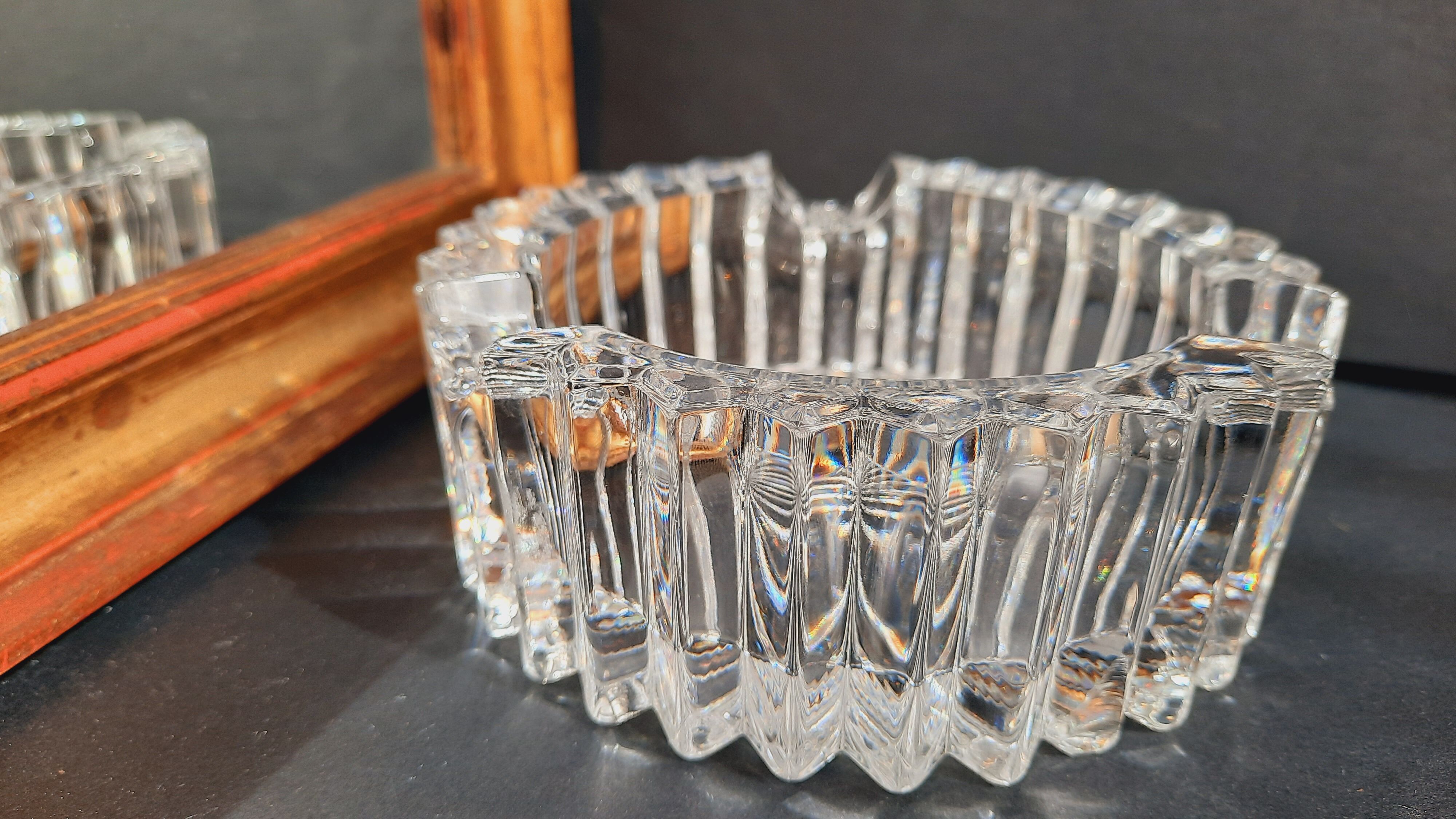 Lot 3 vide-poches verre ciselé
