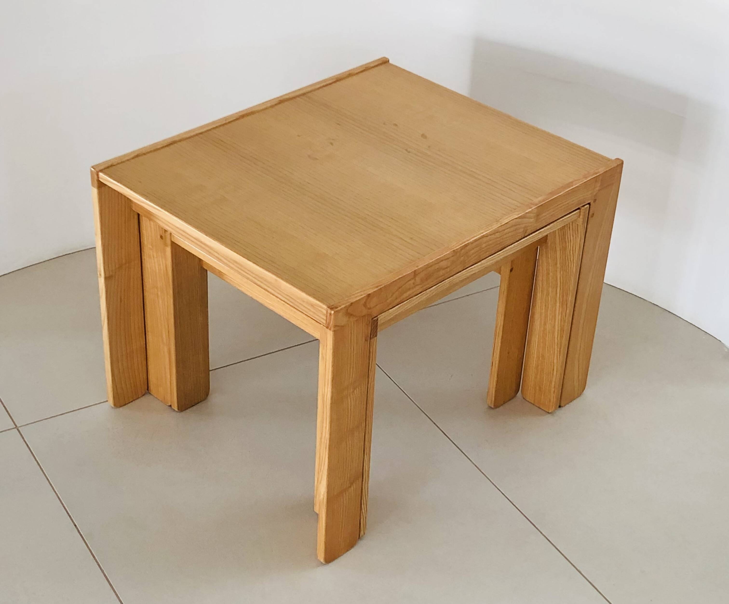 Model 777 ash nesting tables by Afra & Tobia Scarpa for Cassina, Italy 1960s