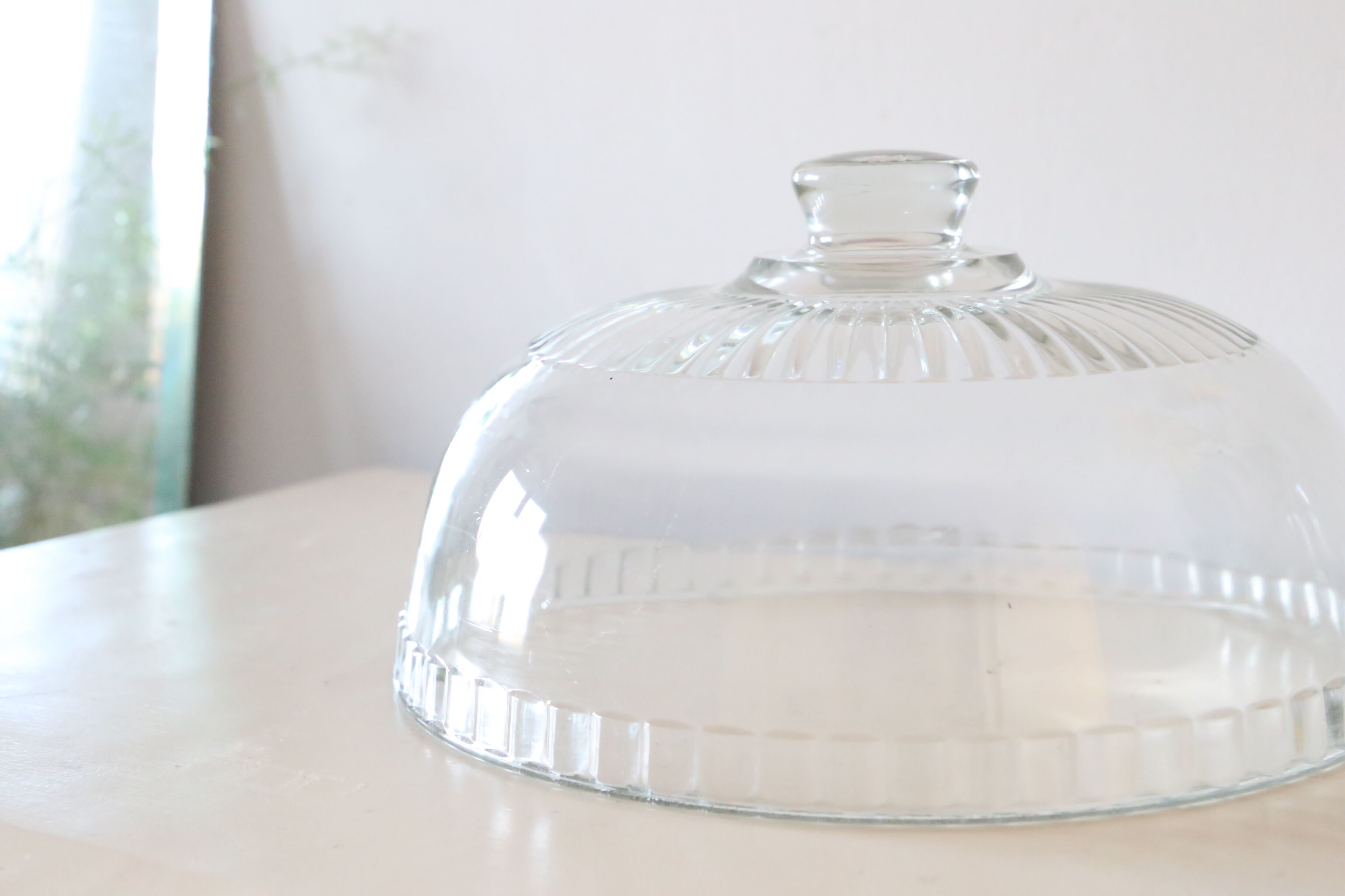 Glass cheese bell, vintage