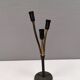 Old cast iron table lamp with brass bend and 3 light sources