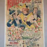 Affiche entoilée de Misti années 1894 Fête des Fleurs Neuilly sur seine années de l'affiche 1894