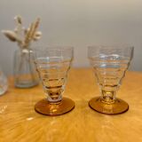 Lot de 2 verres vintage Art Déco