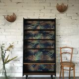 Black scandinavian palm library