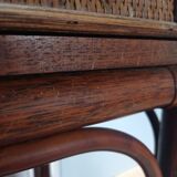 Coiffeuse en rotin avec son tabouret