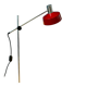 Adjustable red floor lamp in the style of Hoogervorst.
