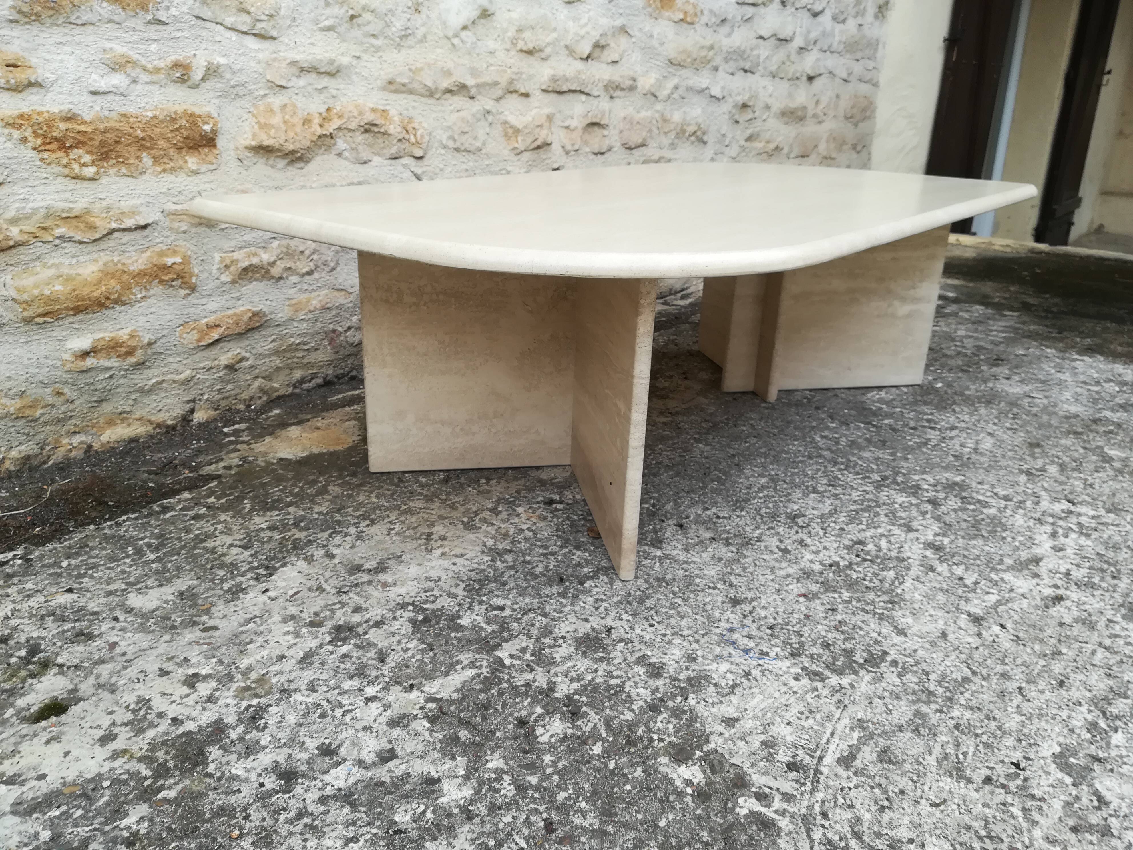 Travertine coffee table