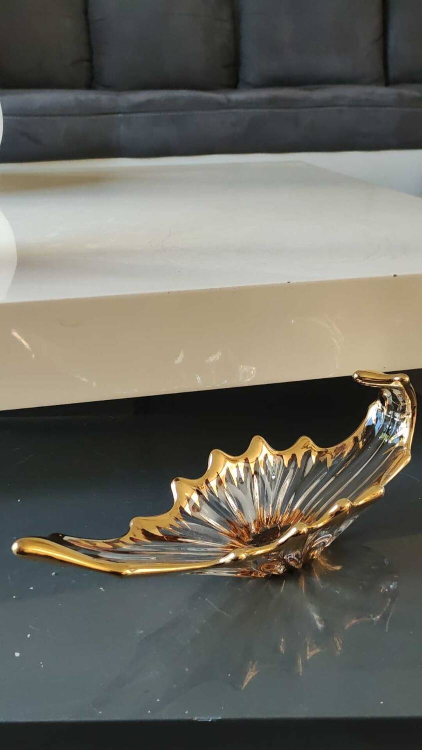 Empty Pocket/Decorative Bowl/Royal Bayel Crystal. 18k gold highlights.