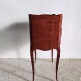 Three-drawer cherry bedside table