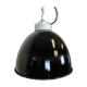 Industrial black enamel lamp with porcelain top, 1950s