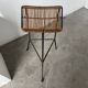 Wicker and metal stool Dennis Lennon 1950