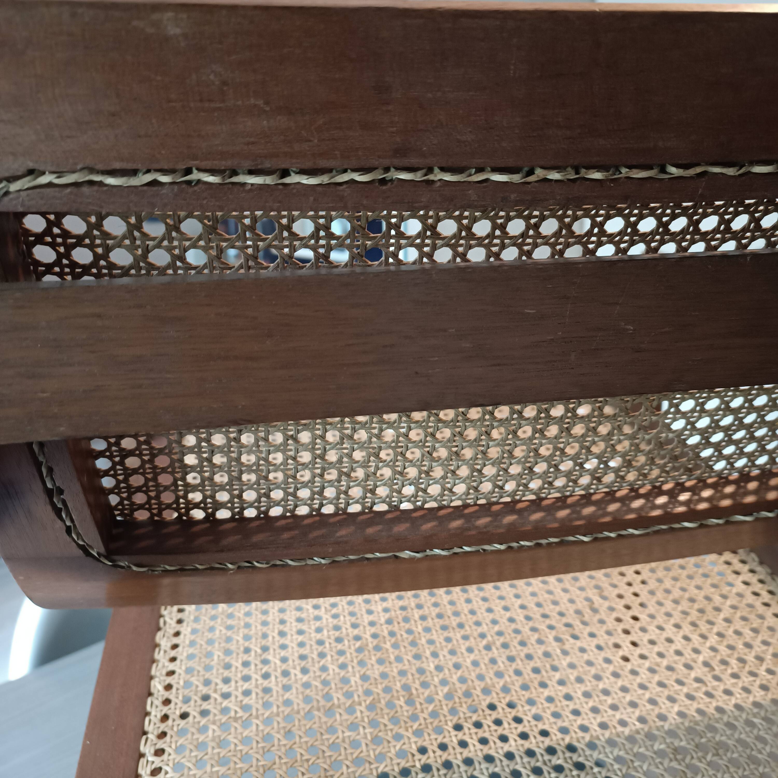 Roger Landault designer wooden cane armchair