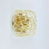 Mid-Century Amber Bubble Glass Wall Light or Flush Mount by Helena Tynell for Limburg, Germany, 1970