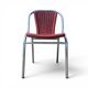 6 x red aluminium indoor/outdoor chair with synthetic weave (wicker/rattan look) 1980s