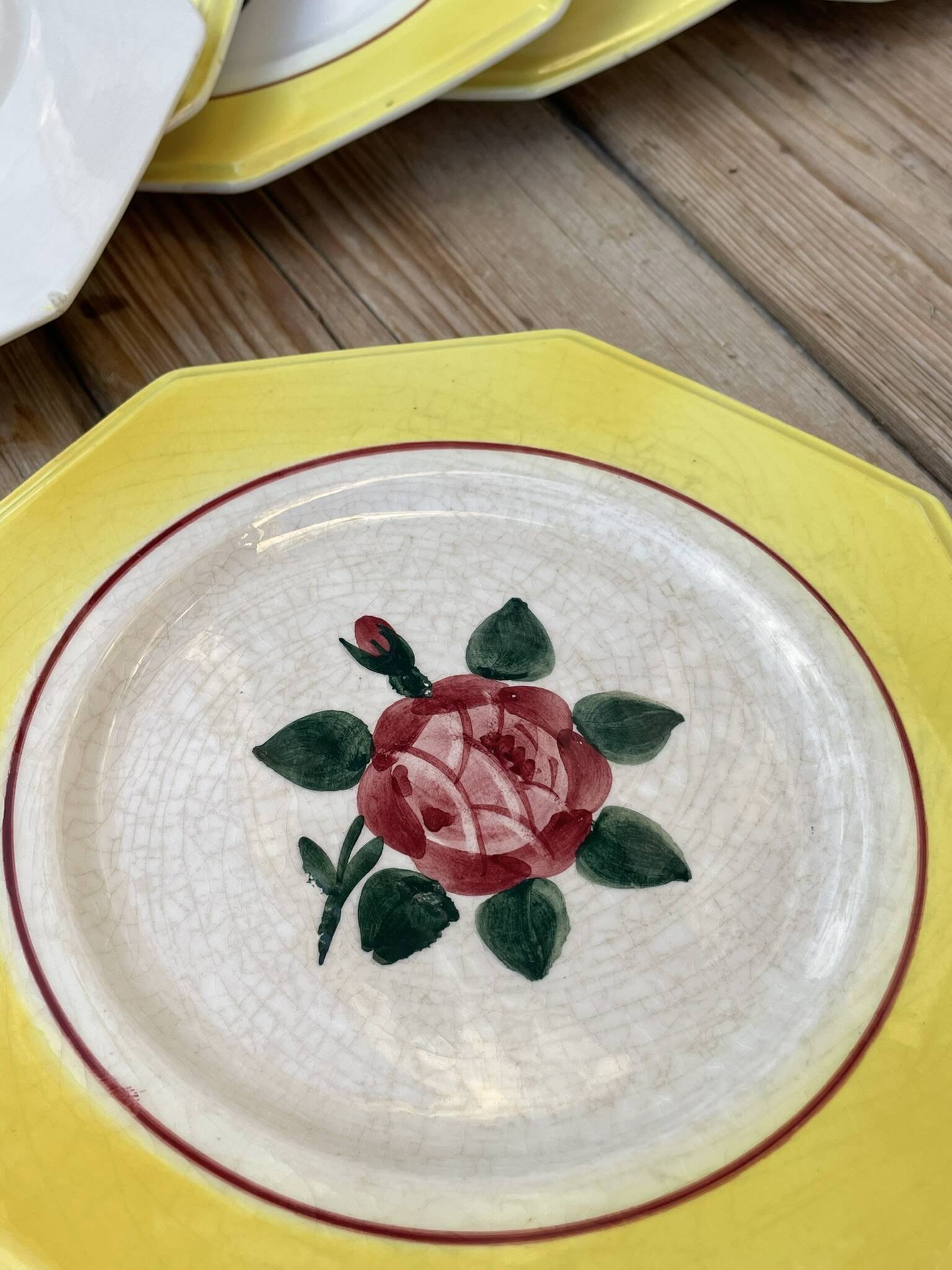 10 “Rivoli” dessert plates in Longwy earthenware