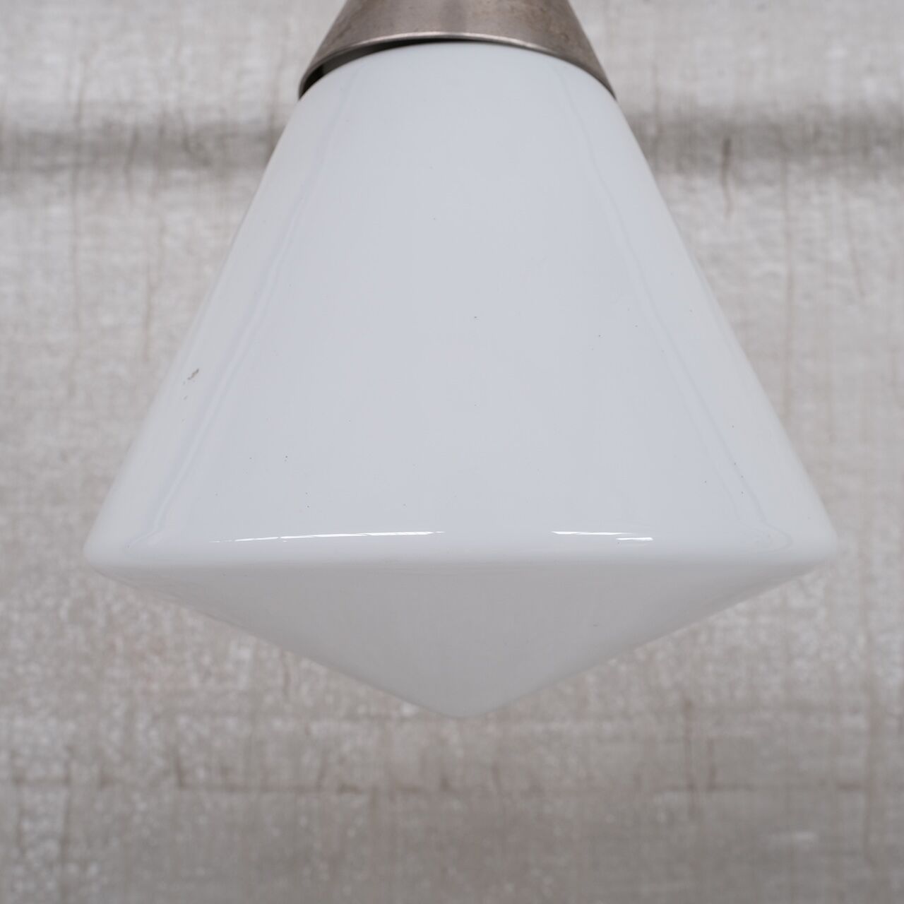 Opaline Mid-Century French Conical Pendant Light