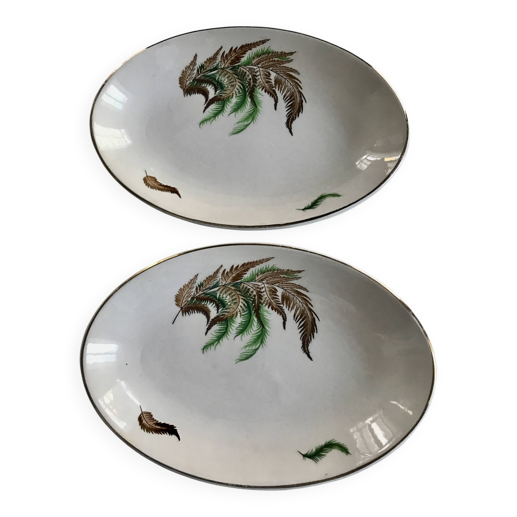 Very pretty little vintage Digoin Sarreguemines fern dishes