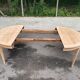 Round extendable dining table stripped in cherry wood Louis XVI René Trotel 1