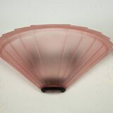 Set of six De Majo sconces in thick pink murano glass. Italy 1980s