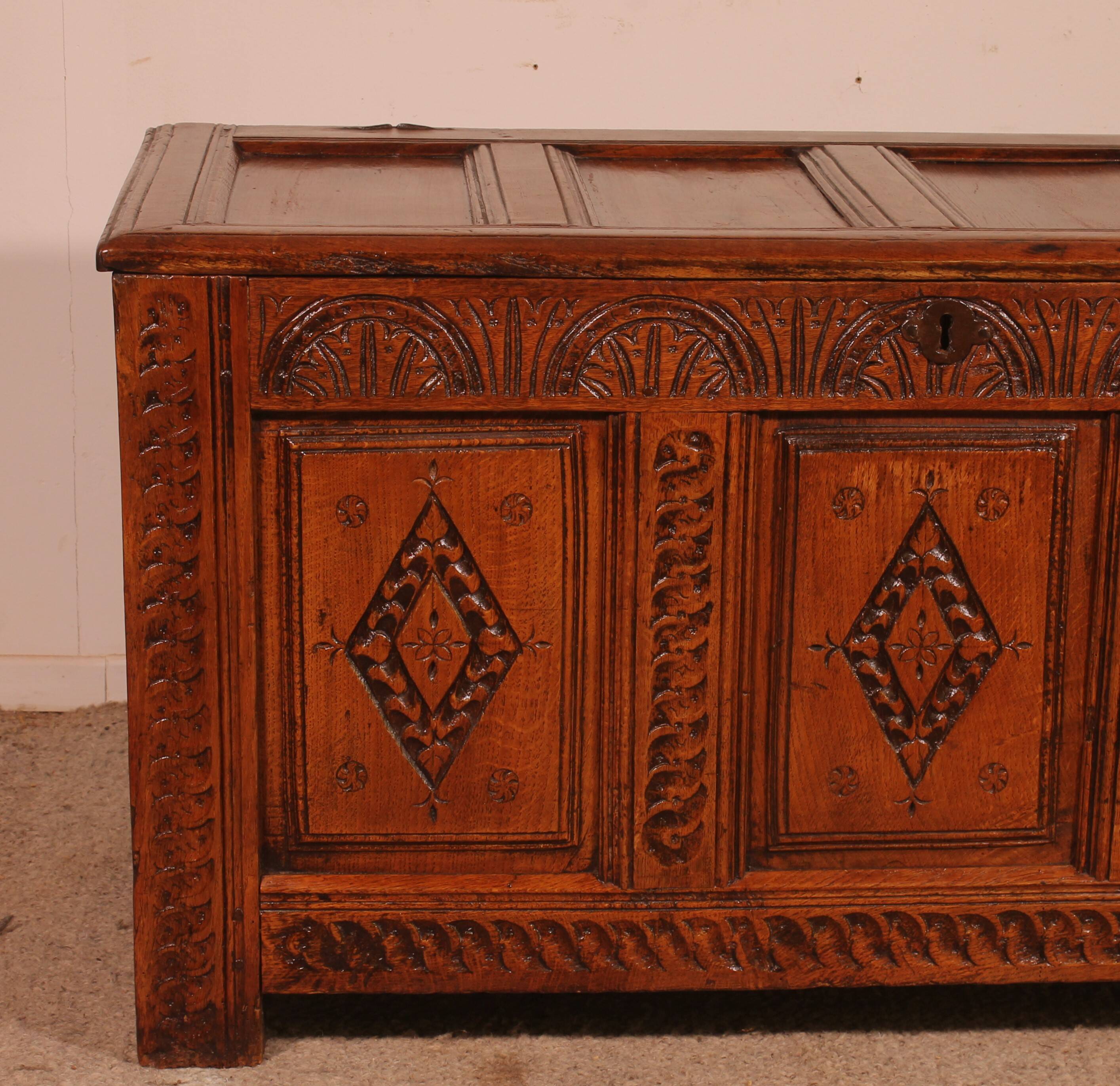 17th century English oak chest