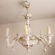 Large hand-painted gilded chandelier mangani ceramiche porcelain