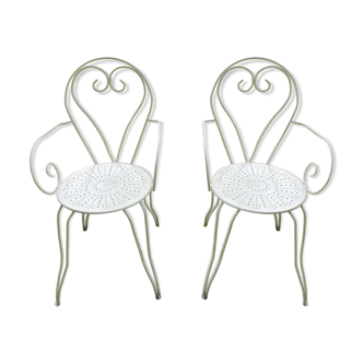 Paire de fauteuils en fer forgé