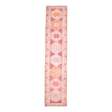 3x13 Rug For Kitchen Red Beige Oushak Vintage Runner Rug, 83x386Cm