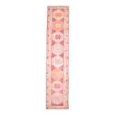 3x13 Rug For Kitchen Red Beige Oushak Vintage Runner Rug, 83x386Cm