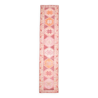 Tapis de cuisine Oushak Vintage, rouge et Beige, 3x13, 83x386Cm