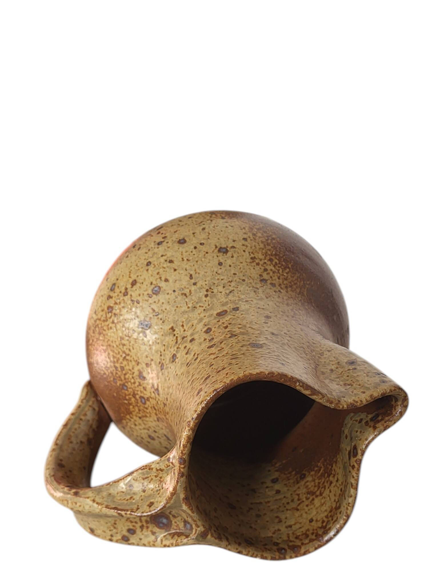 Pyrite stoneware pitcher signed Michel Dumont / Puisaye