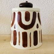 Hand-painted glazed ceramic box of French artisanal vallauris