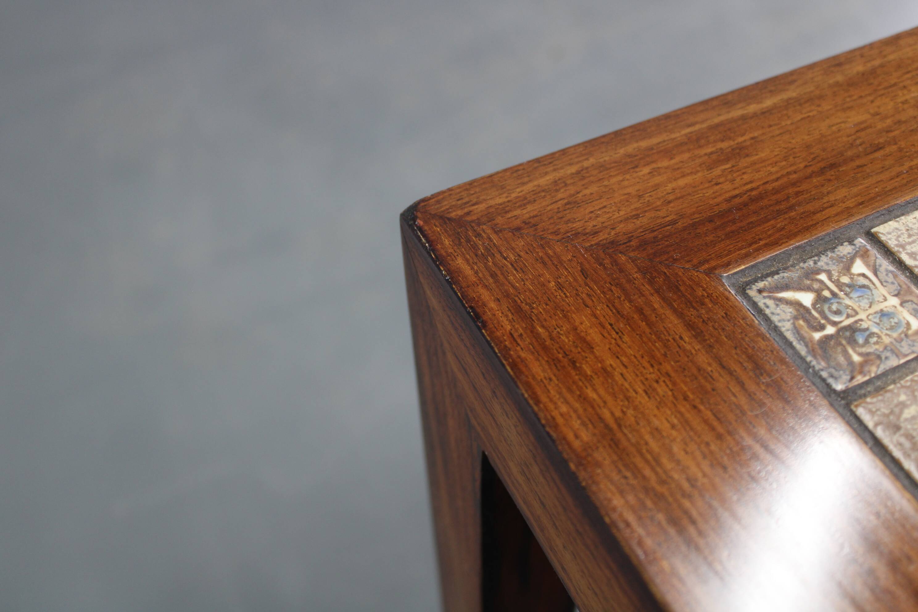 Mid-century Danish Haslev Mobelsnedkeri coffee table with Royal Copenhagen ceramic tiles