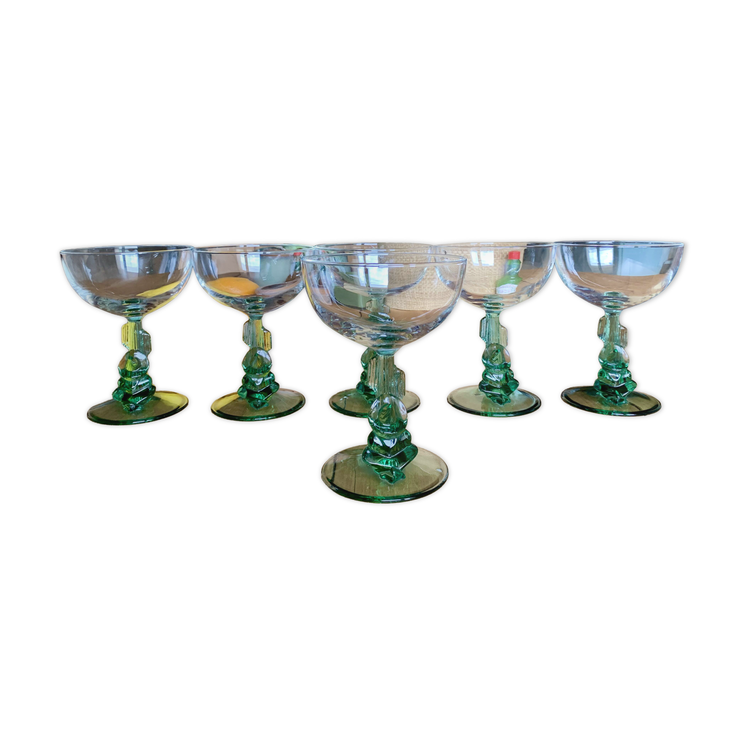 RARE LOT OF 6 LUMINARC “SIESTA” VINTAGE COCKTAIL GLASSES – CACTUS & MEXICAN
