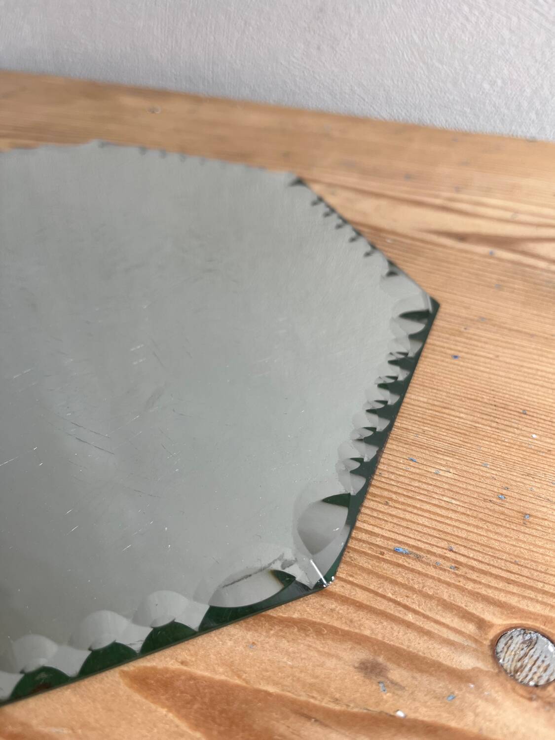 Vintage octagonal beveled mirrors