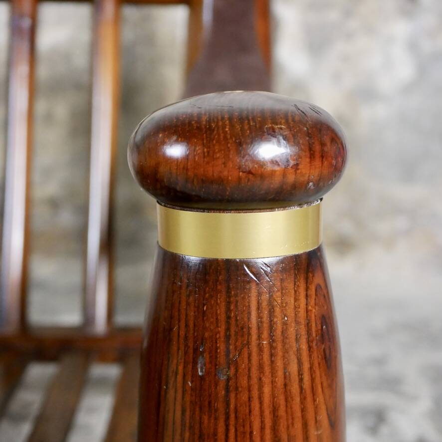 Wood and brass sofa frame, Italy, 1970s