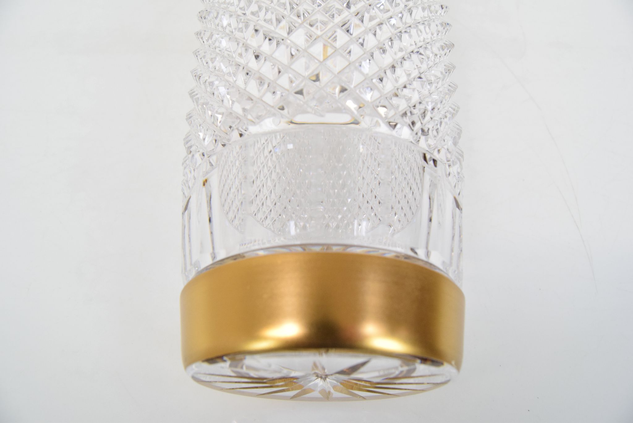 Mid-century glass vase,bohemia crystal,circa 1960's.