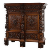 Flemish renaissance "beeldenkast" cabinet in oak wood Antwerp, ca. 1630