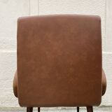 Mid-Century Scandinavian vintage retro armchair with oval armrests.