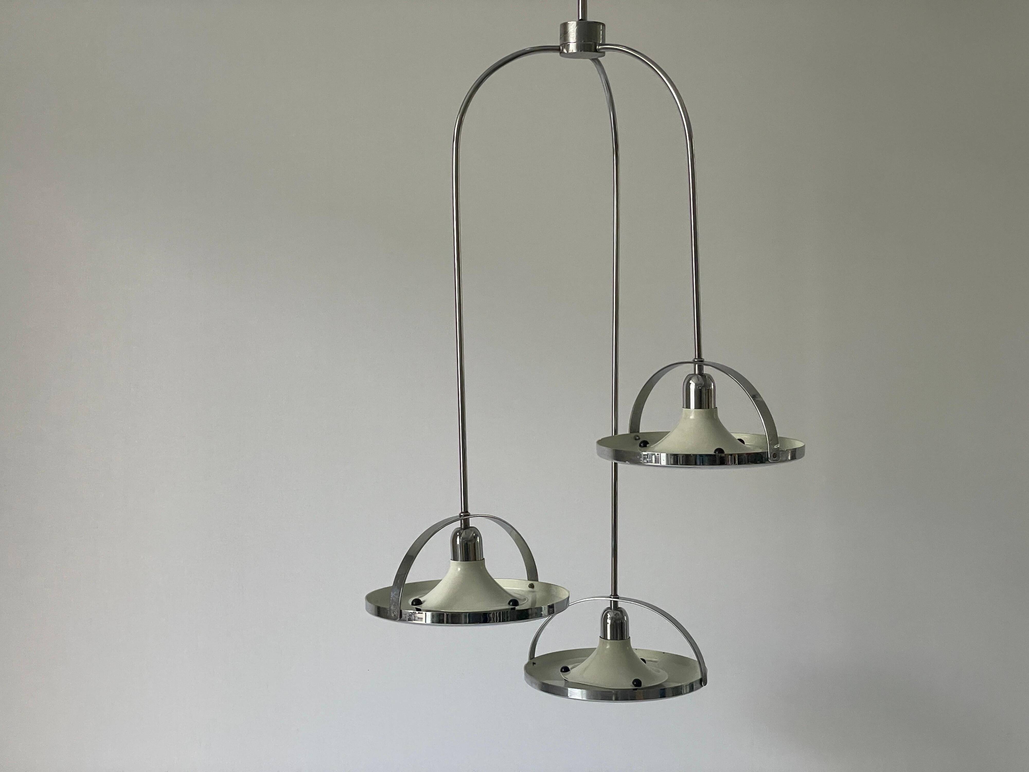 Mid-century modern triple shade ceiling light by Reggiani, 1960s, Italy.