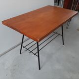 Wooden and metal coffee table