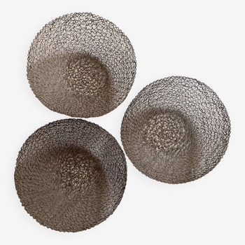 3 identical iron fruit baskets