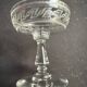 6 Baccarat champagne coupes with Greek engraving, slanted.