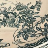 Set of 5 flat plates Longwy model azaleas Art Nouveau