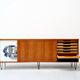 Alfred Hendrickx, Sideboard with Ceramic Art by Willy Meysmans