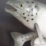 Goebel ceramic salmon numbered and signed Frobek (animal, fish)