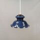 Hanging lamp in double layer opal glass, blue on the outside and white on the inside.