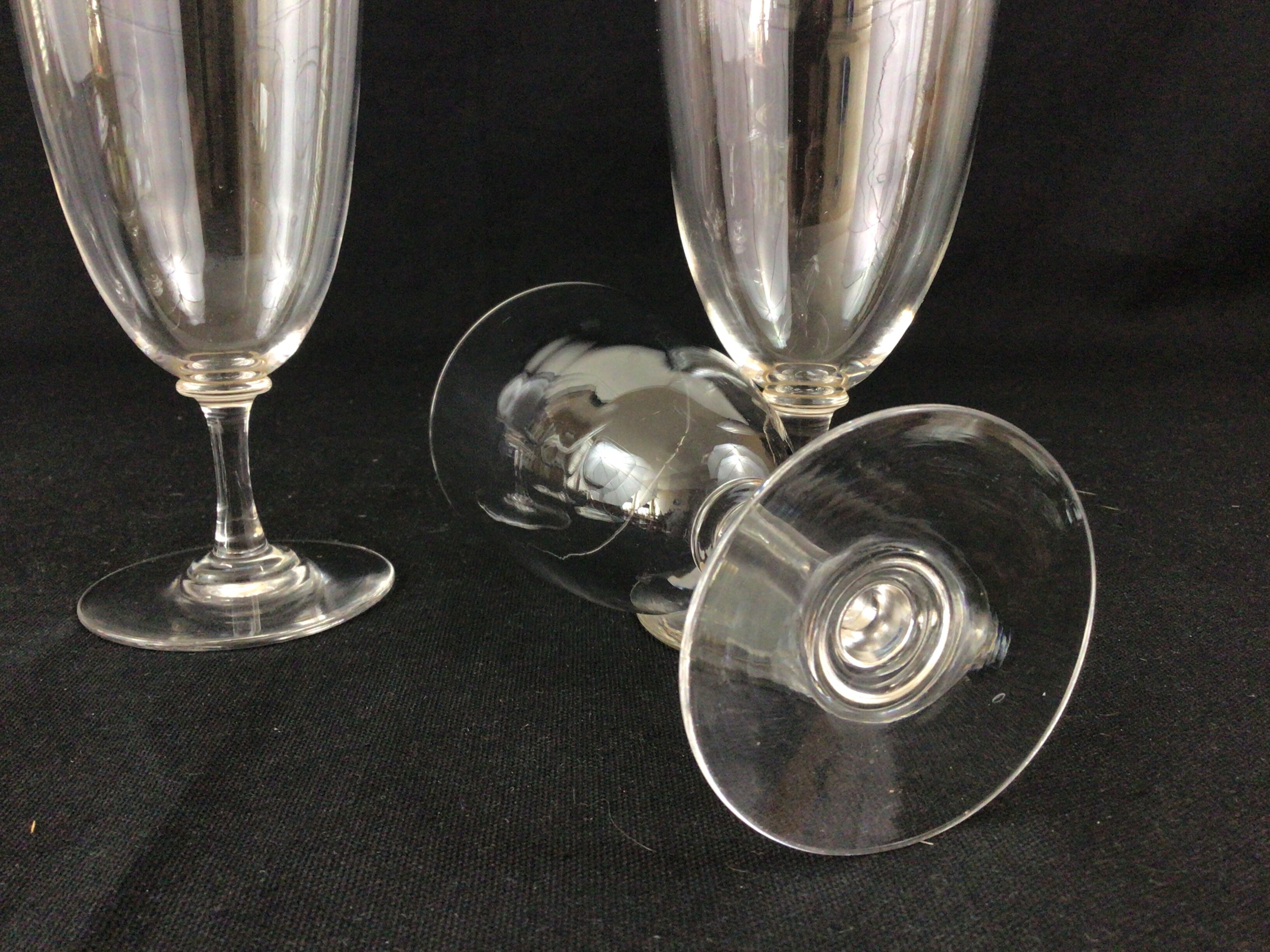 5 crystal water glasses of Baccarat XIXeme-XXeme