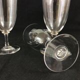 5 crystal water glasses of Baccarat XIXeme-XXeme